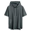 BUTMYJ Short Sleeve Summer Solid Stylish Loose Popular Men's Hoodie, Clothes, Color, Hoodie, Fit, Casual, T-Shirt - Grey-L