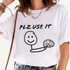 Funny Brain Graphic T-shirts for Women Plz Use It Brain Tops Short Sleeve Tees Harajuku Hip Hop Ulzzang Tshirts Female Clothing