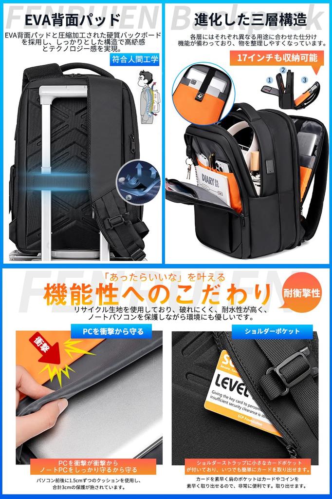 Карман для ПК с расширением, большой бизнес, зарядка через USB, для поездок на работу, можно хранить 17 дюймов для поездок на работу в старшую школу, деловые поездки, большое расширение емкости