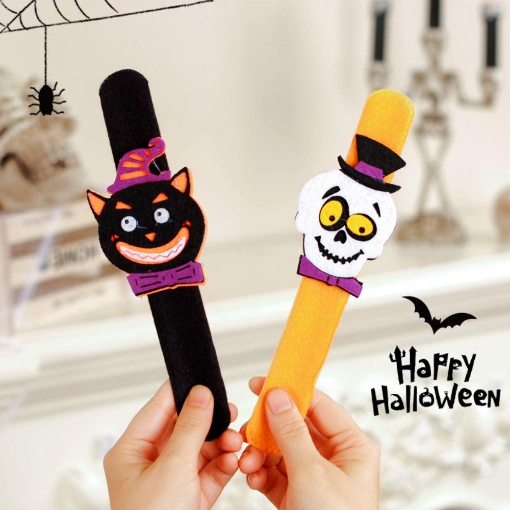 Spider Halloween Slap Bracelets Ghost Hands Clap Circle Cool Pop Circle Wristband Party Decoration