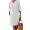 Fashion Women Half Sleeve Solid Short Dress Summer Casual Kaftan Tunic Sundress Without Pockets