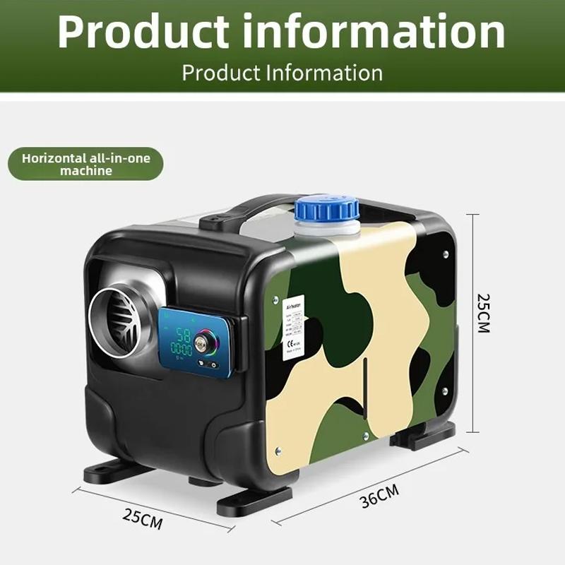 12V 24V 5000W Автомобильный отопитель Воздушный дизельный отопитель Алюминиевый корпус Воздушный парковочный отопитель Обогреватель Беспроводной ЖК-пульт дистанционного управления Подогреватель двигателя