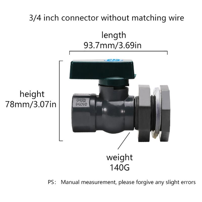 Комплект отвода для дождевой бочки из ПВХ 3/4 дюйма, клапан для дождевой бочки, кран для дождевой бочки с переходником с переборкой