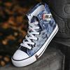 Men's Breathable Denim High-Top Sneakers: Trendy, Lace-Up Canvas Shoes