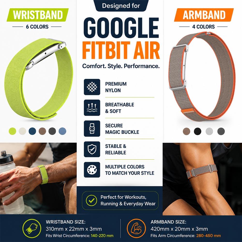 Новый плетеный нейлоновый ремешок на бицепс для Google Fitbit Air Strap, сменный ремешок/браслет для фитнес-трекера Google Fitbit Air Band
