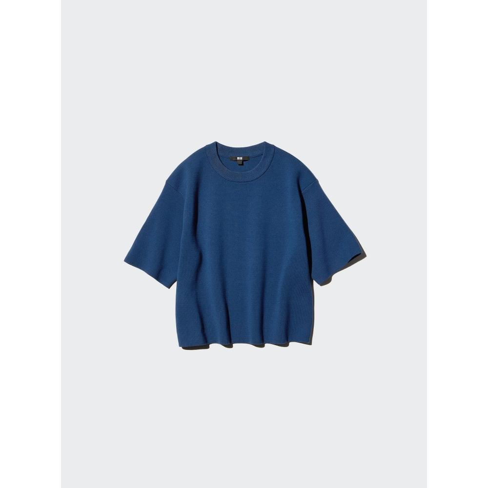 Uniqlo Моющийся свитер Milano Lip с коротким рукавом 