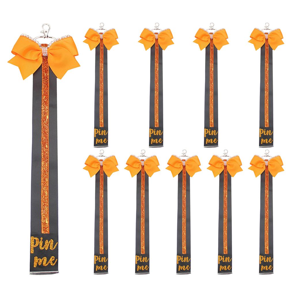 Cheerleading Competition Accessory Glittering Pin Me Ribbon Keychain for Backpacks and Goody Bags Sports Accessories