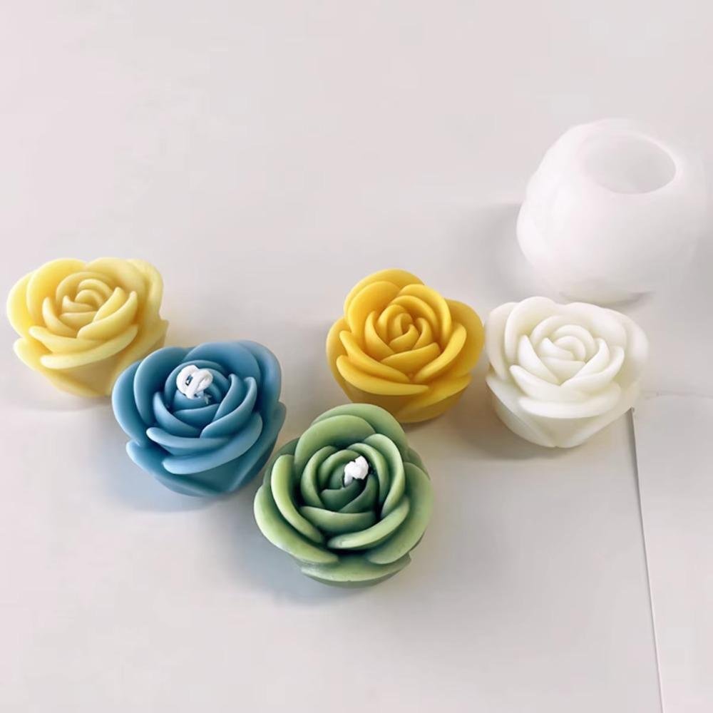 3D Candle Making Mold Rose Flower Shape Resin Craft Mold Creative Flower Mold Soap Making