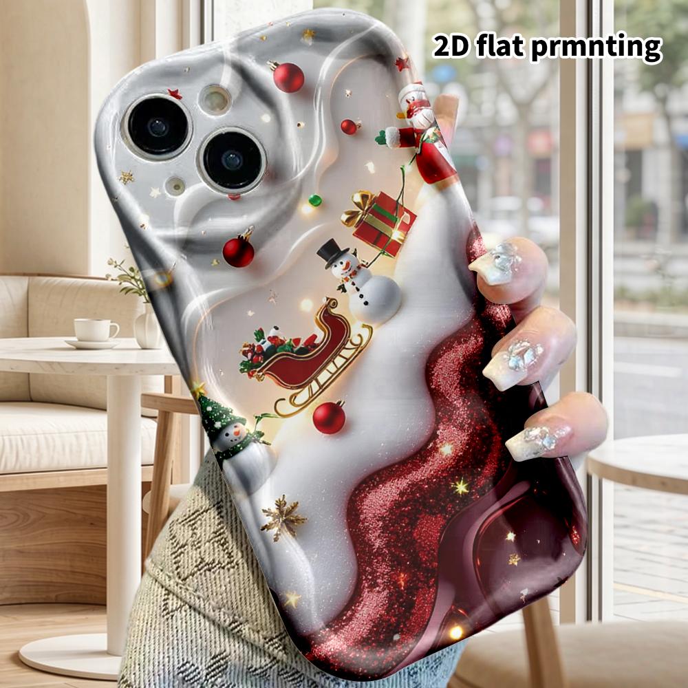 Phone Case: 2D flat design suitable for iPhone 18 17 16 15 14 13 Pro protective case, couple style, Christmas theme, Christmas and Halloween gifts