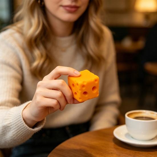 Cheese Stress Reliever Toy Soft Slow Rise Fidget for Anxiety Realistic Sensory Squeeze Toy for Adults Party Favor