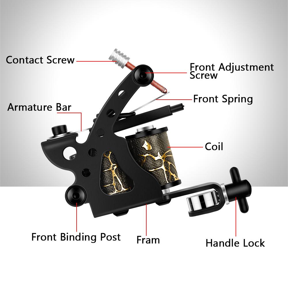 PHOENIXY 4 шт., пигментные чернила, комплект машин для татуировки, полный источник питания для татуировки, ручки для татуировки, инструменты для боди-арта, набор для татуировки