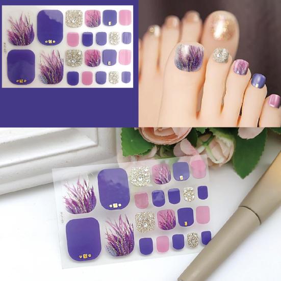 1 Set Self-adhersive Paper Wearable Longwear Adhesive Toenail Decor Wraps Toenail Polish Stickers