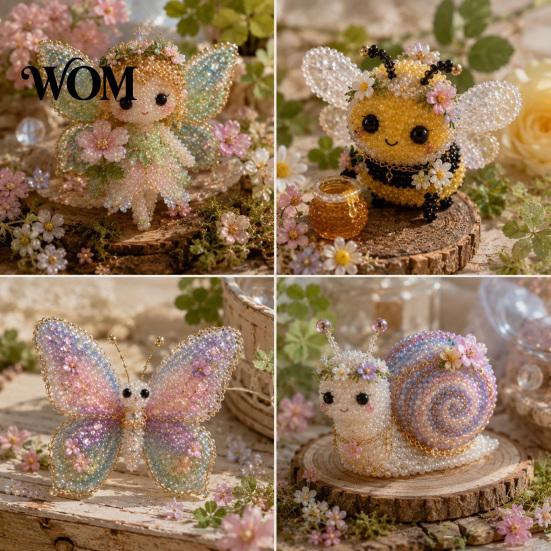 Beaded Animal Craft Set 1 3D DIY Kit, Beading Art Crafts Kit with Beadwork Instructions, Handmade Insect Bird Fairy for Kids Adults Beginners