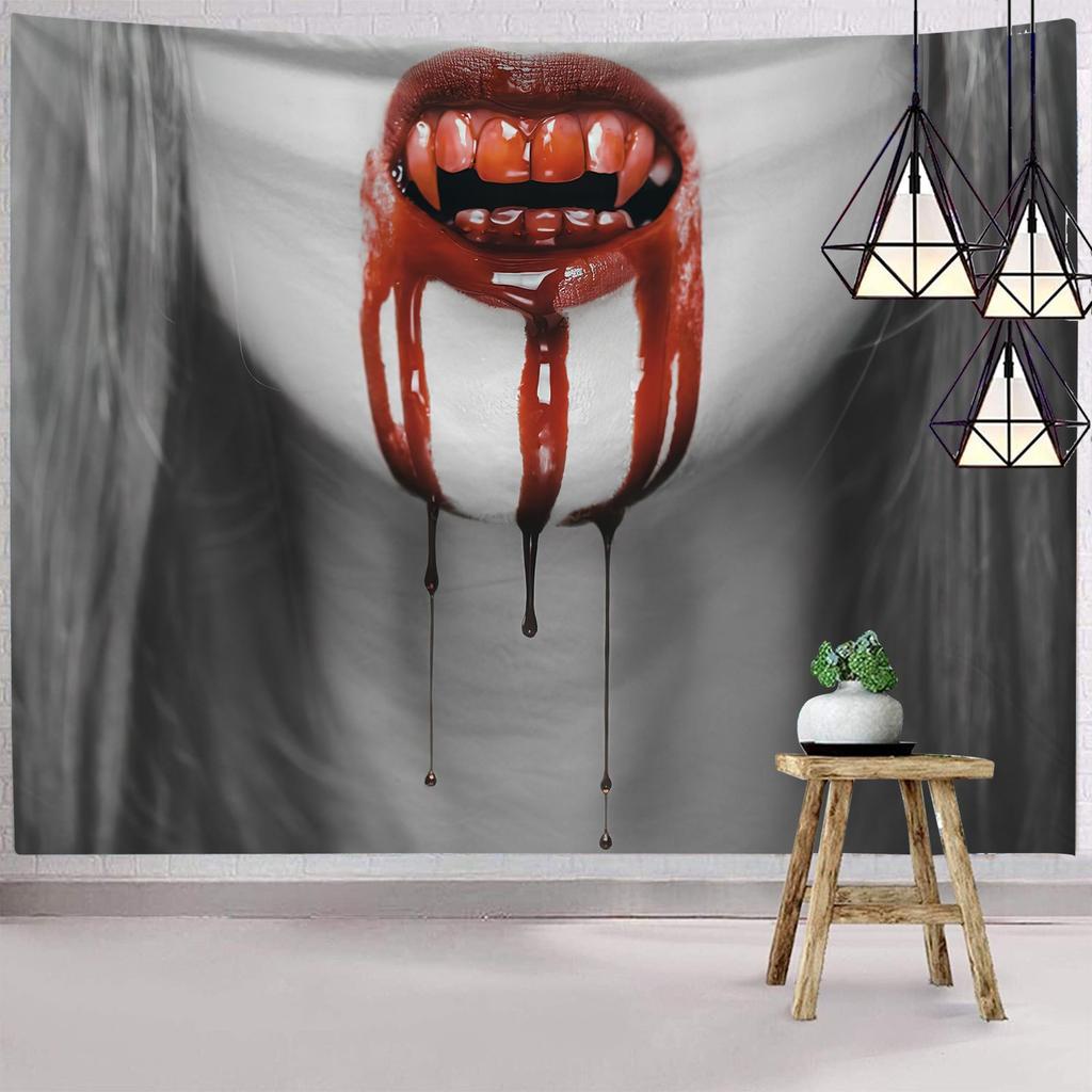 Темный гобелен ужасов Хэллоуина, на котором изображена ведьма, таинственная женщина, настенный декор, праздничный фон