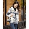 Mokana Women's Urban Casual Plaid Toggle Button Jacket
