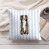 Простая Полосатая Морская Наволочка для Подушки с Собакой, Шелковистый Короткий Плюш, Невидимая Молния, Пылезащитная Наволочка для Подушки Дивана, для Домашнего Декора