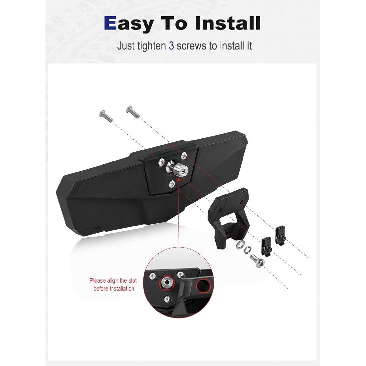 Зеркало заднего вида RZR, Выпуклое центральное зеркало заднего вида UTV, совместимое с Polaris RZR PRO XP / 4, Turbo R /4 2025 2024    , RZR XP 1000 2025 2024,