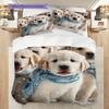Golden Retriever Pattern Bedding Quilt Set Quilt Cover Pillowcase Home Decoration Birthday Gift (1 * duvet cover + 2 * pillowcase, without core)