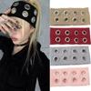 Metal Eyelets Punk Headwrap Fabric Hollowed Out Eyelets Headband Fashion Rock Head Band  Women