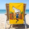 proof beach towel with a Pippi Longstocking pattern - soft,absorbent,quick-drying,machine washable - perfect for swimming,camping,bathing