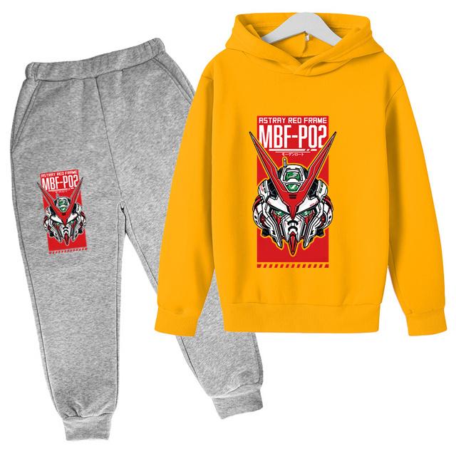 2025 Гандам Детская одежда Детский костюм Теплый свитер Толстовки из флиса для девочек Пуловер Толстовка Брюки Зима Весна Девочка Спортивный костюм