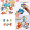 6 Piece Wooden Cartoon Robot Assembly Building Block Children Puzzle Toy Set For Kids Educational And Motor Skills Enhancement