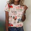 3D Printed Cowboy Horse T-Shirt For Women Colorful Animal Graphic T Shirts Summer Loose Tees Short Sleeves Round Neck Tops