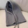 Solid Color Knitted Balaclava Hat Woolen Pullover Cap Cute Neck Collar Beanies Cap  Outdoor