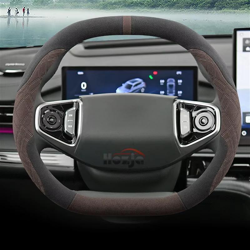 Чехол из замши на руль автомобиля для Ford Tourneo Custom 2024 2025 Нескользящий Автостайлинг Автоаксессуары
