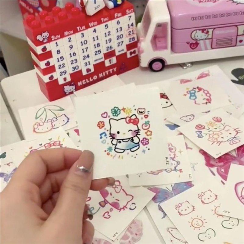 Adorable Waterproof Kitty Cat Tattoo Stickers - Cute Cartoon Long-Lasting Arm Accessories, Washable & Perfect Gift for Bestie