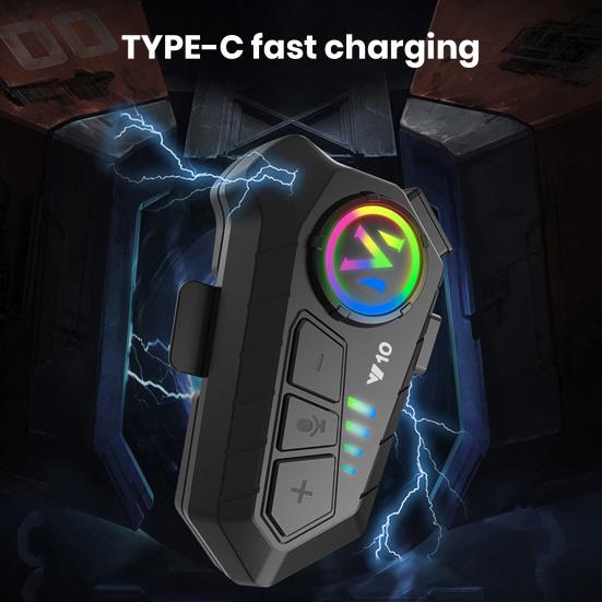 Motorcycle Bluetooth-compatible Headset Noise Reduction Auto Connection Waterproof Communication System Intercom Headset