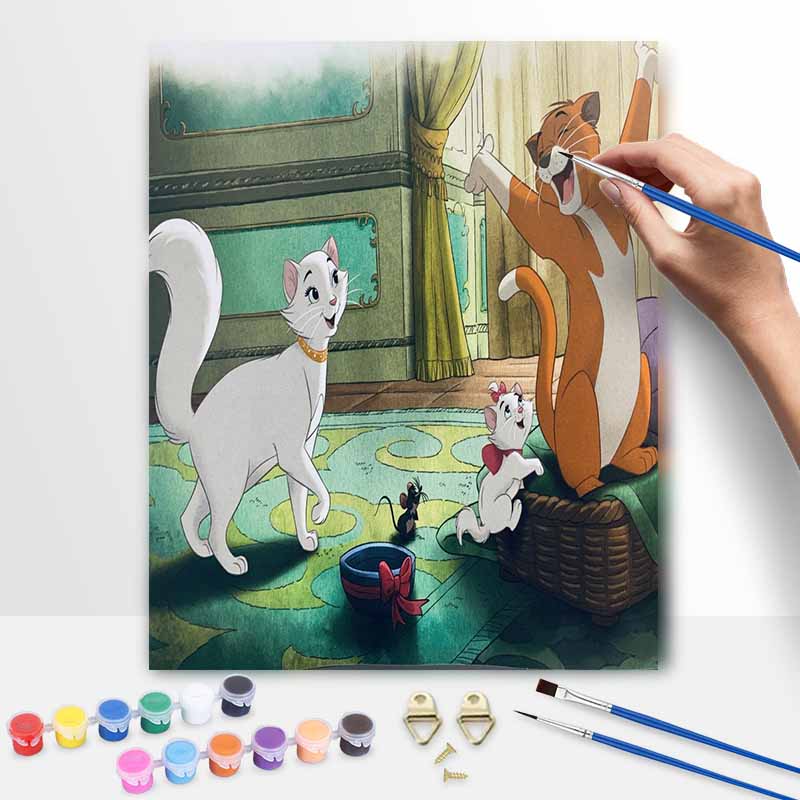 Disney Oil Painting Painting Art Aristocats Cultivating Hobby Gifts Home Decoration