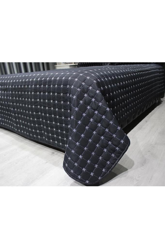 Двуспальное Стеганое Покрывало Star Черное