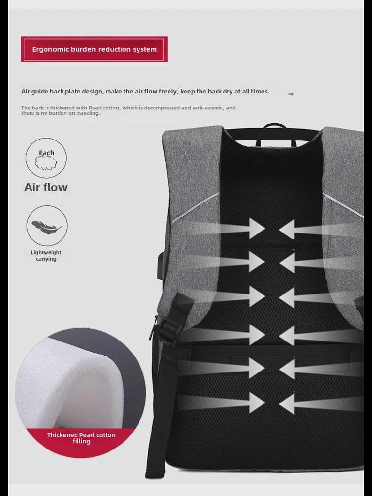 Мужской многофункциональный деловой рюкзак для ноутбука с USB, большой вместимостью, настраиваемым логотипом