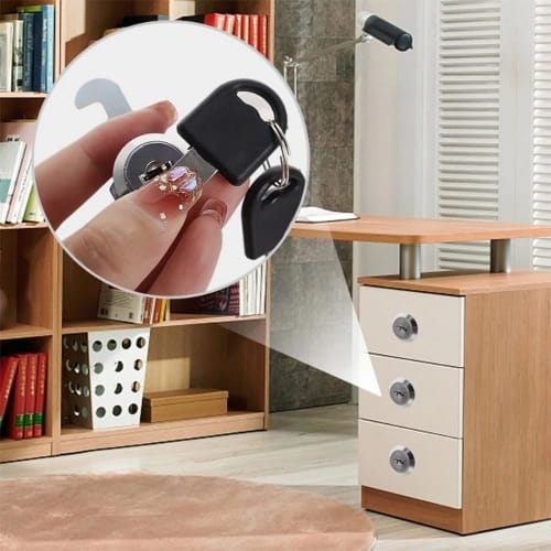 MOCOXYKLXY Cylinder Lock, Cam Lock, for Mailboxes, Lockers, Display Cases, and More, Metal, with Two Keys per Set (16mm Standalone Type) (1 Set)