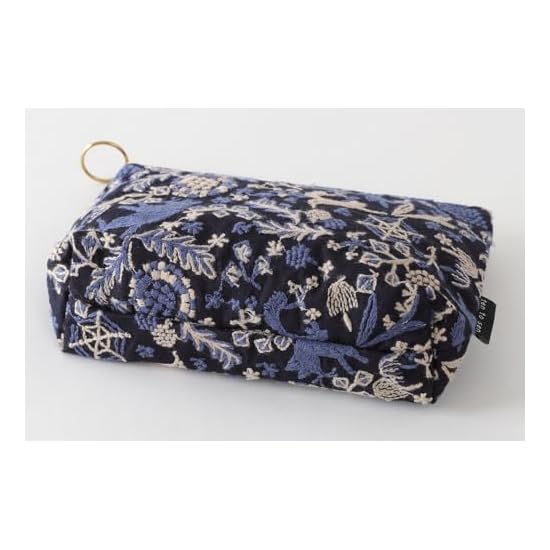DDintex ten to sen BASIC Pouch, Fox Path (Kitsune no Komichi), Navy, 15×10.5×4.5cm [Uses ten to sen