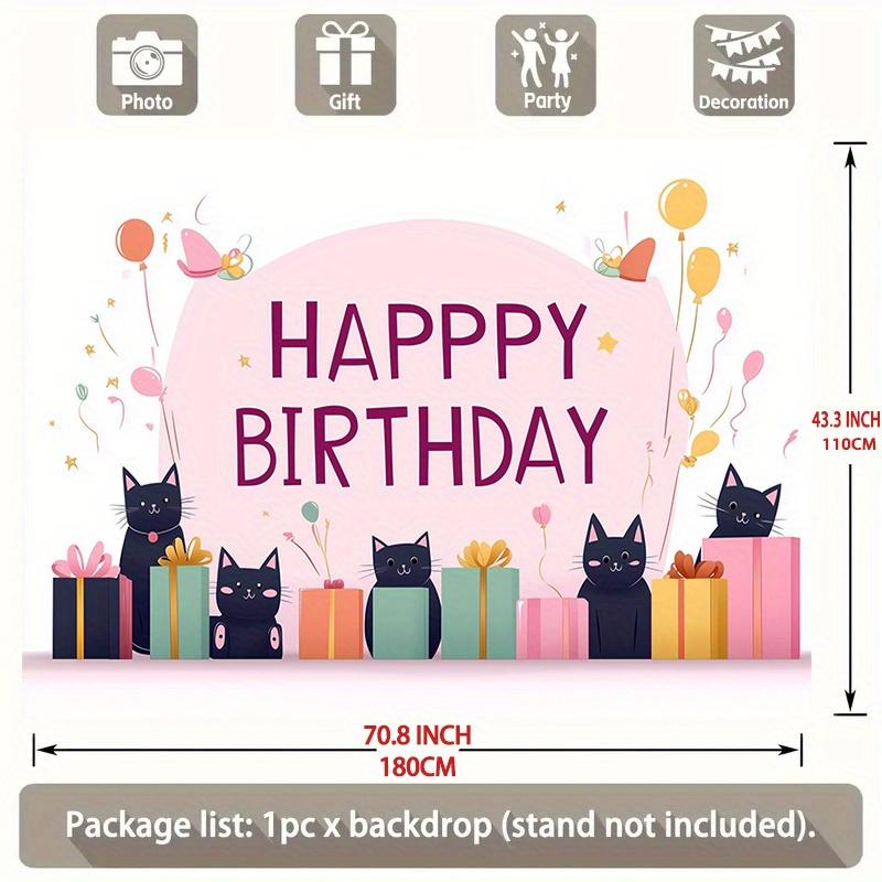 1pc Birthday Gift Box Photo Booth Cute Party Banner Polyester