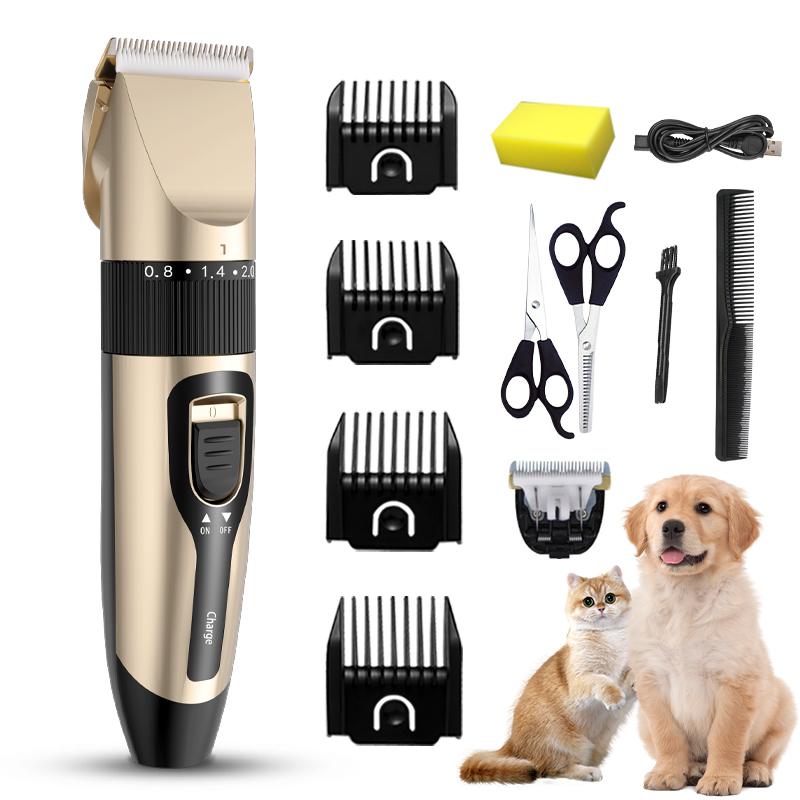 Dog Hair Clippers Electrical Pet Dog Clipper Grooming Trimmer Set For Cat Rabbit Cordless USB Rechargeable Pet Shaving Machine