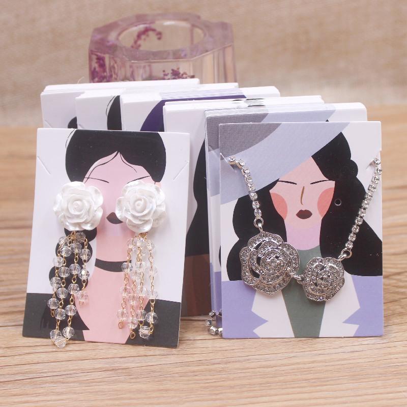 Комплект украшений Zerong из 50 предметов, упаковка карточек, серьги и ожерелья в цветочном стиле, демонстрационные карточки