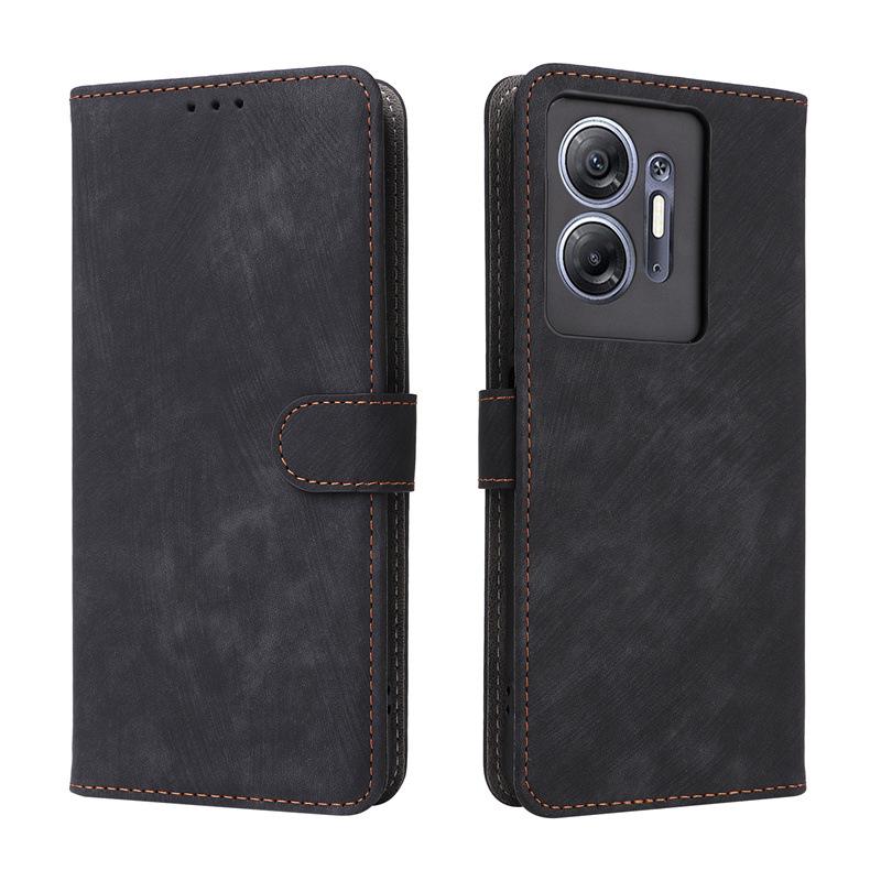 Кожаный чехол-книжка для Infinix Hot 30 5G X6832 с карманом для карт и шнурком