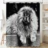 Stylish Black White Dog Print Shower Curtain for Bathroom Decor Waterproof Durable Home Accessories