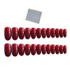 24Pcs Gel Fake Nails with Glue Removable Full Cover Wine Red French Tips DIY Nail Art