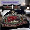 Manchester Emblem Three-piece set (1 * duvet cover + 2 * pillowcase, without core) 2D Flat Duvet cover and pillowcase Bedding set Soft and comfortable
