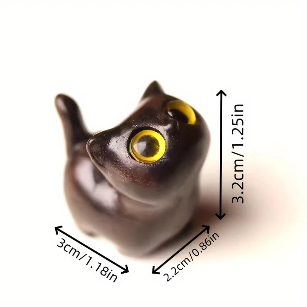 High Quality Handcrafted Kitten Figurine Wooden Miniature Cat Ornaments Carving Cat Event Souvenirs