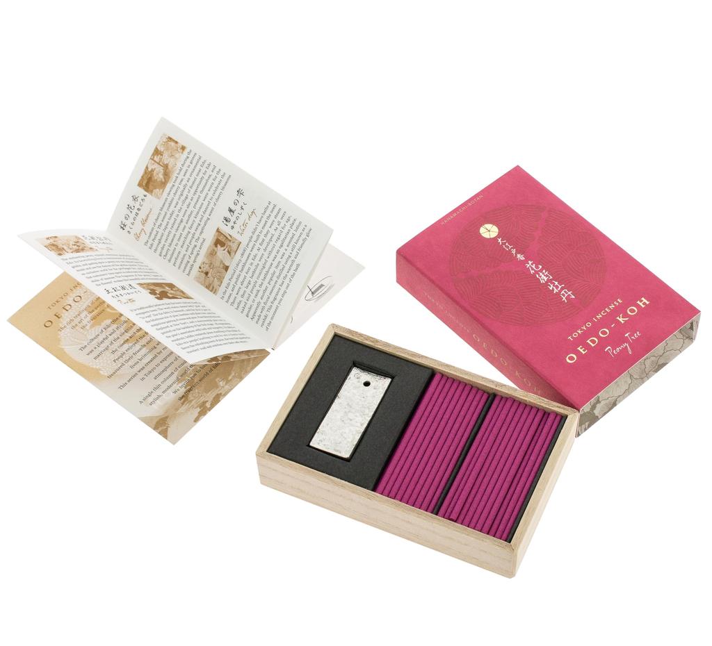 Nippon Kodo Oedo Благовония Flower Town Peony 60 палочек с подставкой для благовоний (Пион Ханамачи)