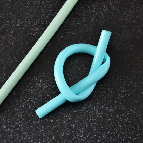 Набор из 6 силиконовых трубочек длиной 9 дюймов, многоразовые трубочки с чисткой