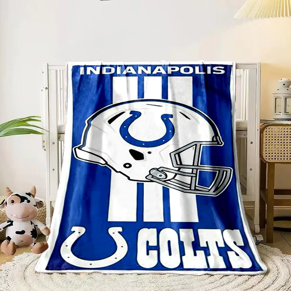 Indianapolis Colts Logo Helmet Design Blanket Flannel blanket for bedroom, living room, sofa, and nap sofas.
