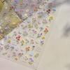 Charming Petal Flower Colorful Wildflowers Daisy Leaves 5D Relief Self Adhesive Nail Art Sticker Decoration Manicure Decal DIY