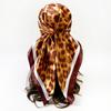 90s print leopard print elegant fashion headscarf faux silk women's versatile head wrap retro satin square scarf