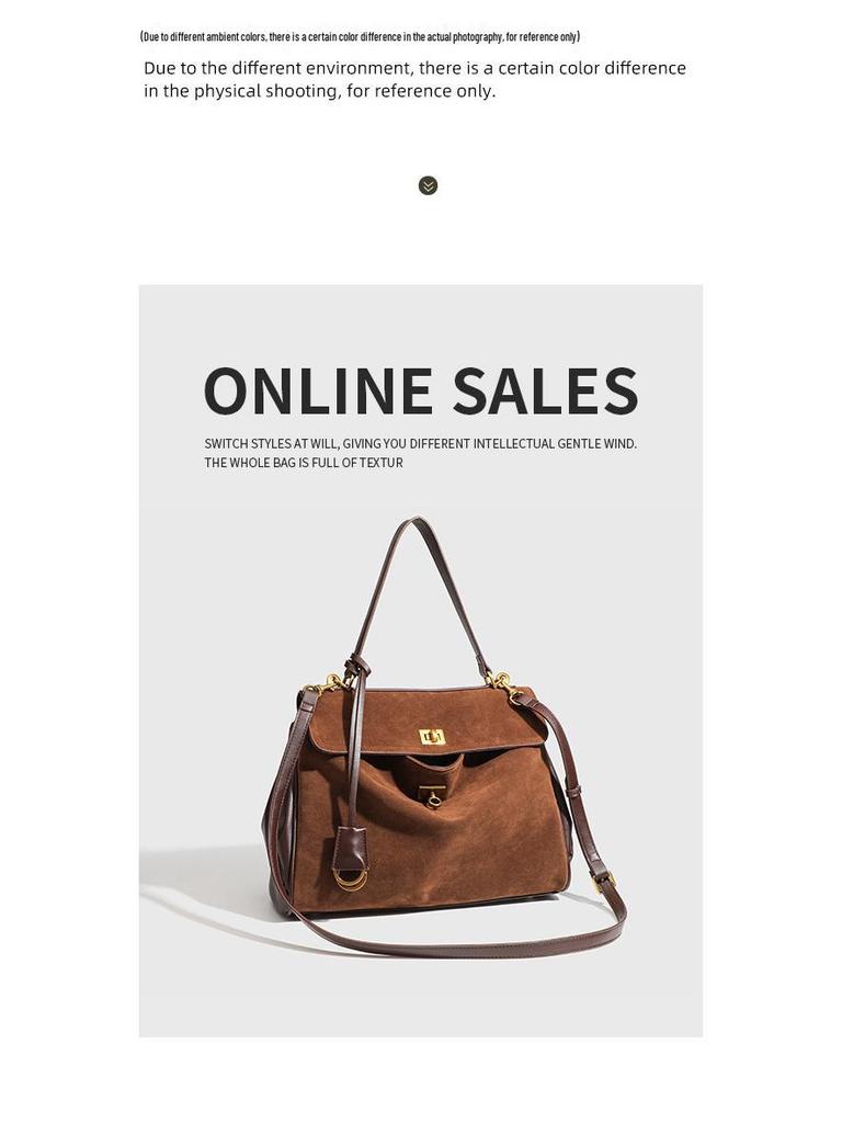 Зимняя замшевая женская сумка-кроссбоди в стиле ретро с цветными блоками - Большая вместимость и универсальная мода